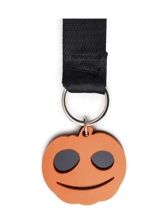 Μπρελόκ Λαιμού Halloween Κολοκύθα Μαύρο Ιμάντα