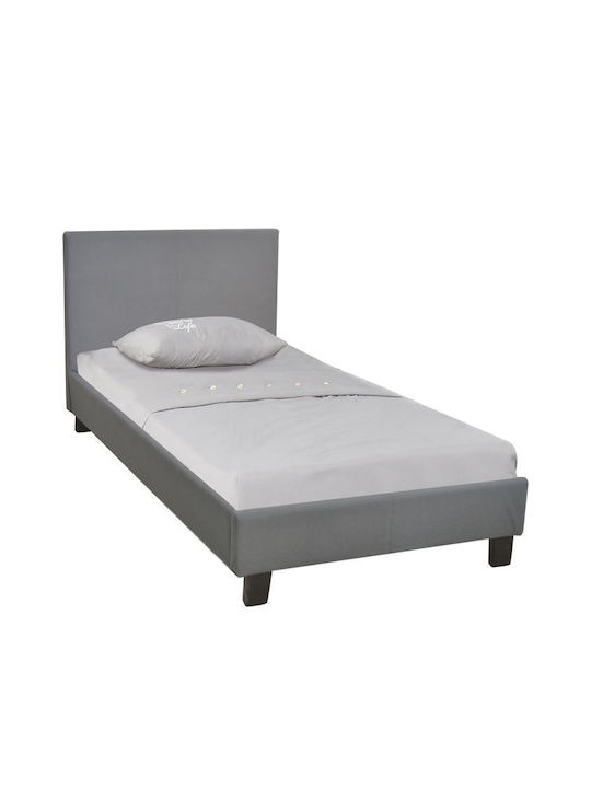 Wilton Bett Doppelbett Mit Stoff bezogen Gray für Matratze 140x190cm