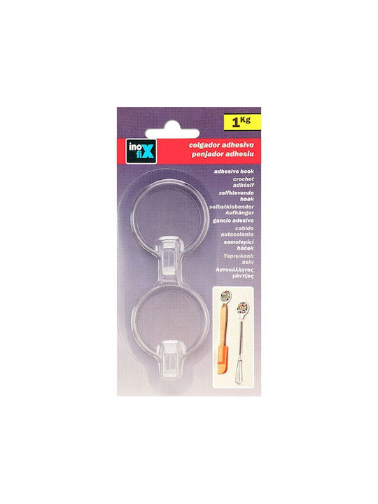 Inofix Άγκιστρο Μπάνιου Μονό με Αυτοκόλλητο ​53x4.2cm Διάφανο