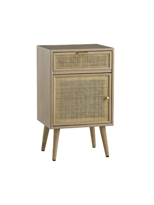 Wooden Bedside Table Beige 42x34.5x71cm