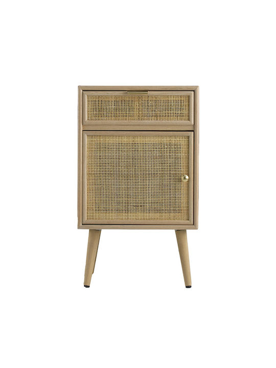 Wooden Bedside Table Beige 42x34.5x71cm