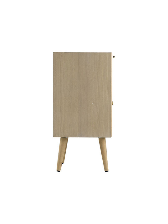 Wooden Bedside Table Beige 42x34.5x71cm