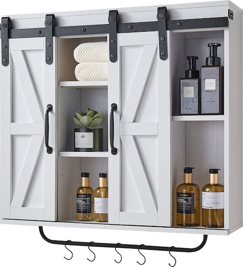 Vevor Wall Mounted Bathroom Shelf Wooden White