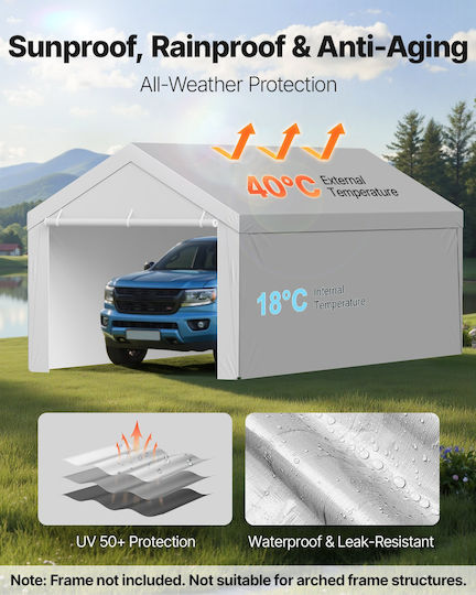 Vevor Portable Gray Awning Fabric with PU Coating 4x6m