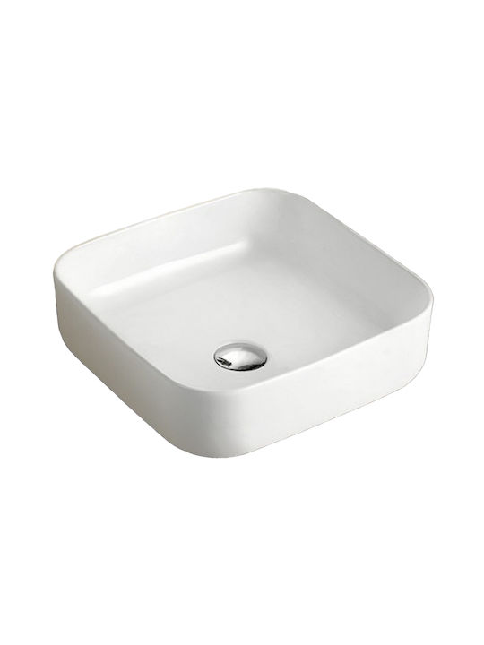 Inter Ceramic ICB 869 Επικαθήμενος Νιπτήρας Πορσελάνης 38.5x38.5x14cm Λευκός