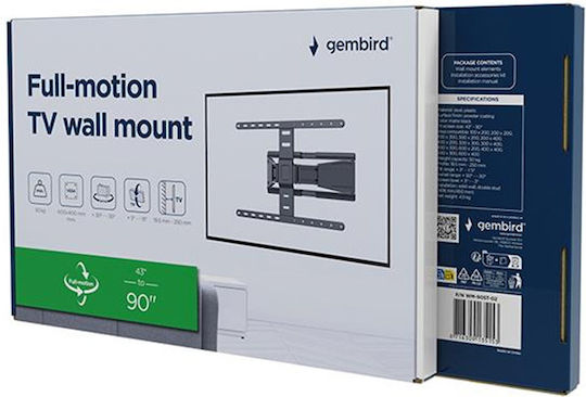 Gembird WM-90ST-02 Βάση Τηλεόρασης Τοίχου έως 90" Μαύρο