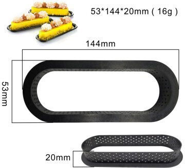 Oval Plastic Baking Cookie Tart Ring Size 14.4x5.3xH2cm