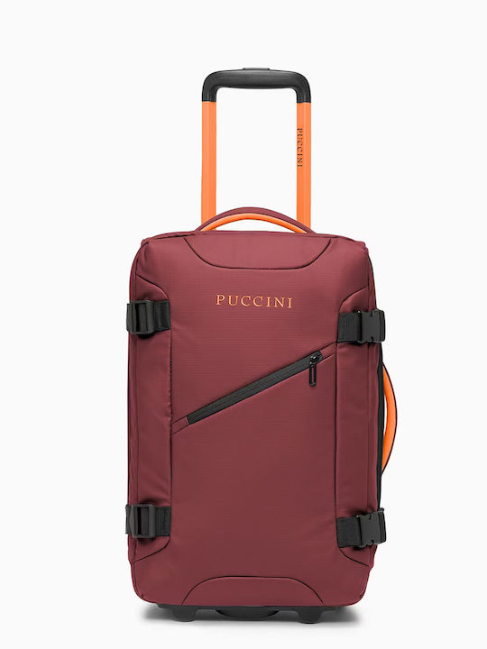 Puccini Colorado Βαλίτσα Ταξιδίου Καμπίνας Υφασμάτινη Κόκκινη με 2 Ρόδες