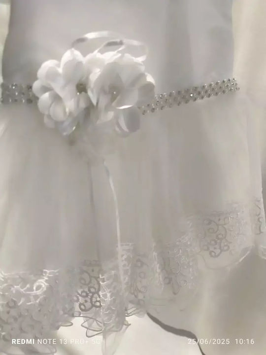 Kinderkleid Kurzärmelig Tüll Set aus 2 mit Zubehör Weiß