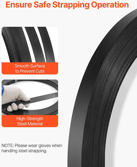 Vevor Durable Steel Tying Strip 19 Mm X 0.55 Mm X 91 M 1,710 Lbs Breaking Strength Bzkzdgd34inca7655001v0