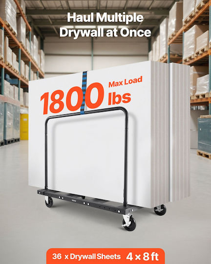Vevor Transport Trolley for Weight Load up to 816kg Black