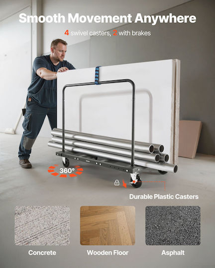 Vevor Transport Trolley for Weight Load up to 816kg Black