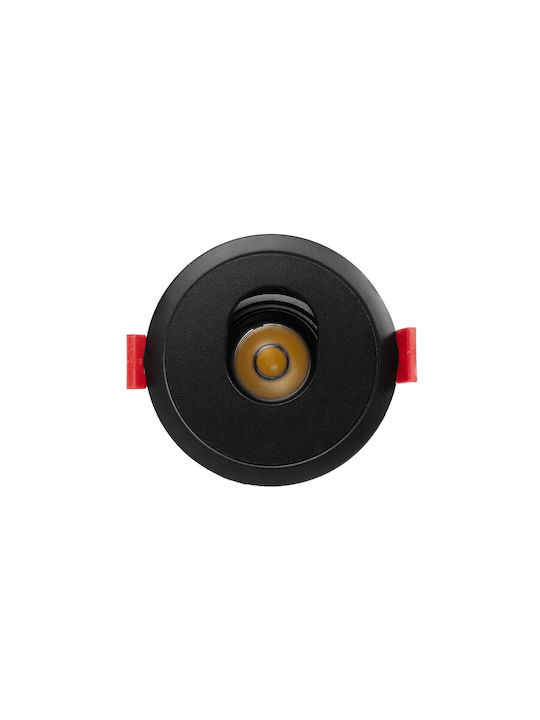 kelvo Kelvo Asymmetrical Metallic Recessed Spot with Integrated LED and Warm White Light Black 8.3x8.3cm. 1pcs