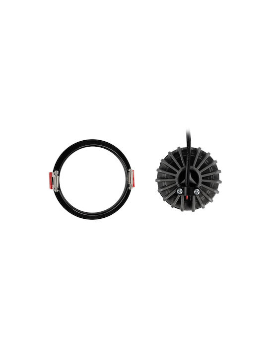 kelvo Kelvo Asymmetrical Metallic Recessed Spot with Integrated LED and Warm White Light Black 8.3x8.3cm. 1pcs