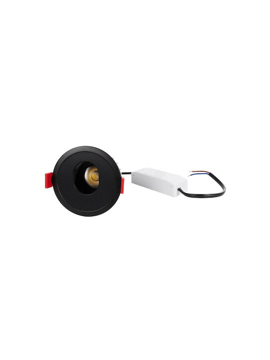kelvo Kelvo Asymmetrical Metallic Recessed Spot with Integrated LED and Warm White Light Black 8.3x8.3cm. 1pcs