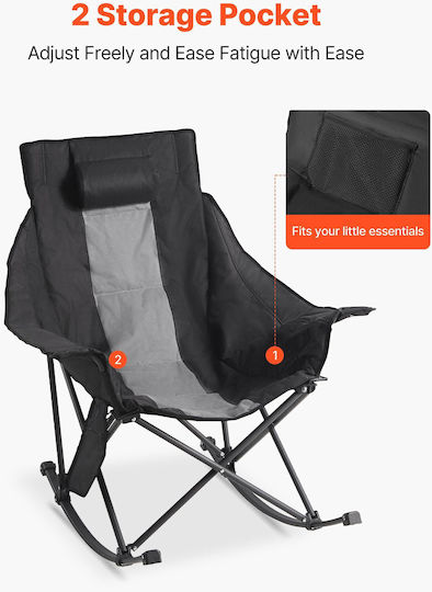 Vevor Chair Beach Black 103x92x95cm