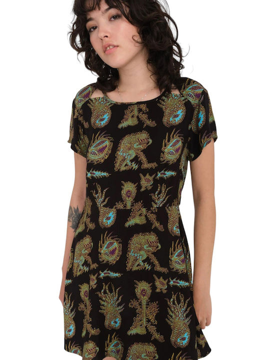 Tetsunori Dress Καλοκαιρινό Mini Φόρεμα Μαύρο