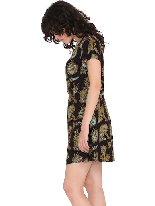 Tetsunori Dress Καλοκαιρινό Mini Φόρεμα Μαύρο
