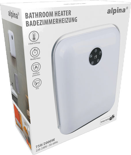 Alpina Appliances Fan Heater Bathroom Wall White