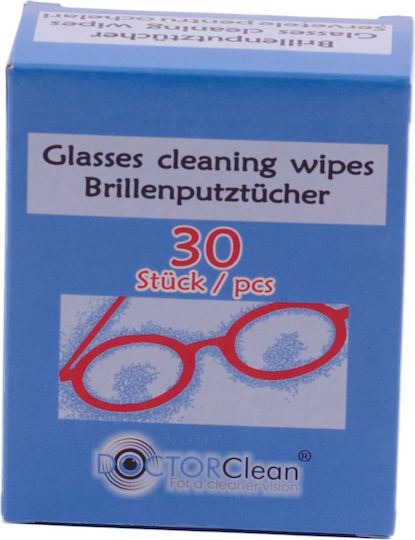 Set 2 X Doctor Clean Șervețele Pentru Curățarea Ochelarilor Pachet 30 Bucăți Curățare Lentile Ecrane Suprafețe Optice