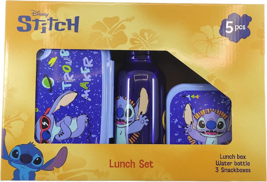 Disney Stitch Plastic Kids' Lunch Set 0.8lt Blue