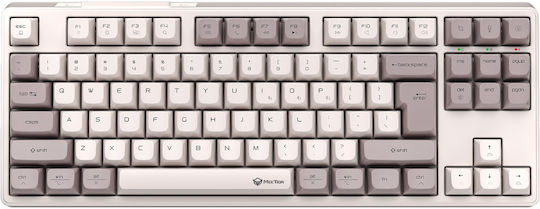 Meetion MT-MK14 Ασύρματο Gaming Μηχανικό Πληκτρολόγιο Tenkeyless με RGB φωτισμό (Αγγλικό US) Λευκό