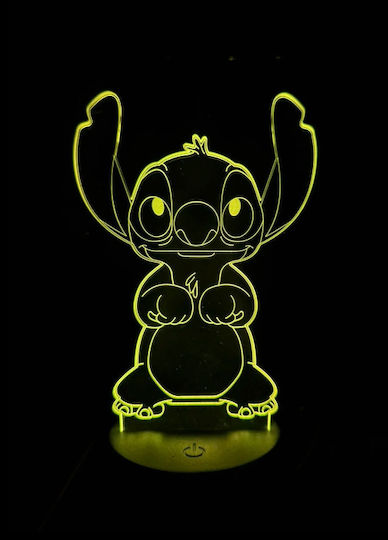 Led Παιδικό Διακοσμητικό Φωτιστικό Stitch Μαύρο 19εκ.