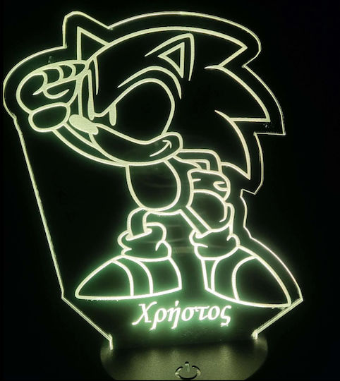 Led Παιδικό Διακοσμητικό Φωτιστικό Sonic Μαύρο 21x13cm
