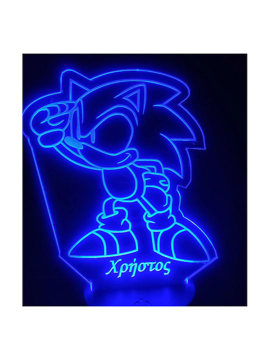 Led Παιδικό Διακοσμητικό Φωτιστικό Sonic Μαύρο 21x13cm