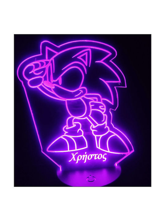 Led Παιδικό Διακοσμητικό Φωτιστικό Sonic Μαύρο 21x13cm