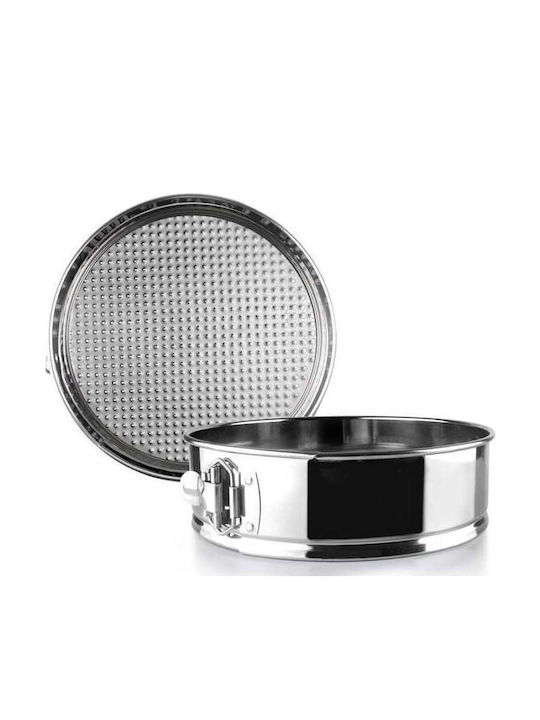 Ibili Formă de Patiserie pentru Chec din Oțel Inoxidabil cu Bază Detașabilă 24x6.5buc 1buc
