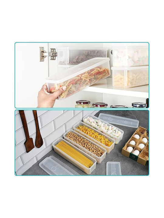 Belle Vous Set 6 Bucăți Vaze Pentru Paste Cu Capac Ermetic Plastic Transparent 1300ml 6 Bucăți