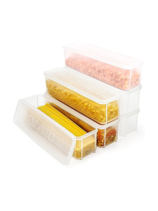 Belle Vous Set 6 Bucăți Vaze Pentru Paste Cu Capac Ermetic Plastic Transparent 1300ml 6 Bucăți