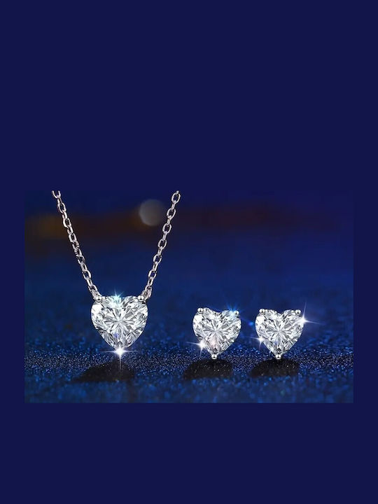 By Queen Jewelry Set S925 Moissanite Heart Shape By Queen Jewelry Set S925 Moissanite Heart Shape