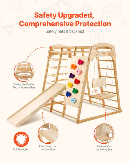 Vevor Spielplatz mit Kletterfläche 109x120x119.5cm.