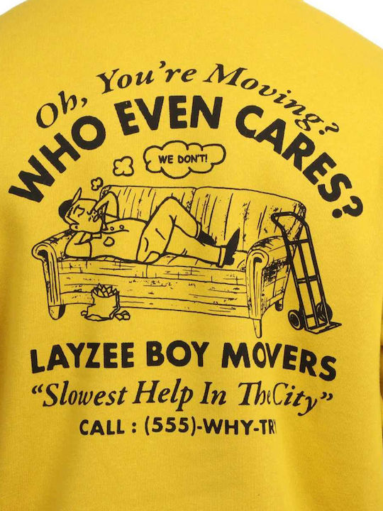 M Moving Co Φούτερ με Κουκούλα Yellow