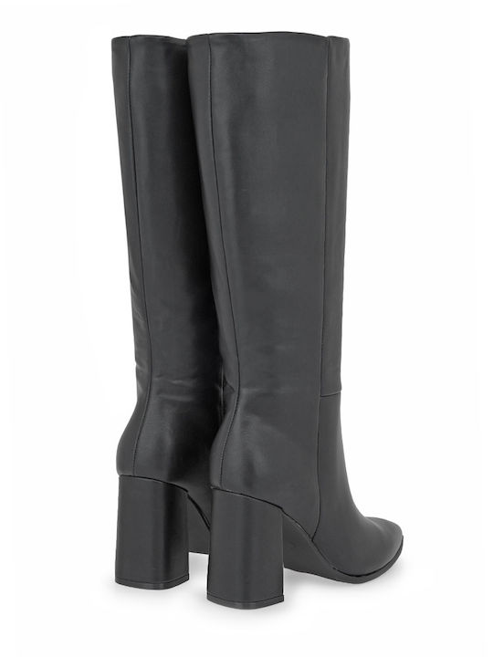 Synthetic Leather High Heel Women's Boots Black