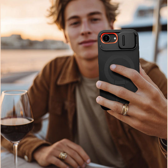Tech-Protect Kevlar Aura Magsafe Back Cover Fibră de Aramidă Negru (iPhone 17e / 16e)