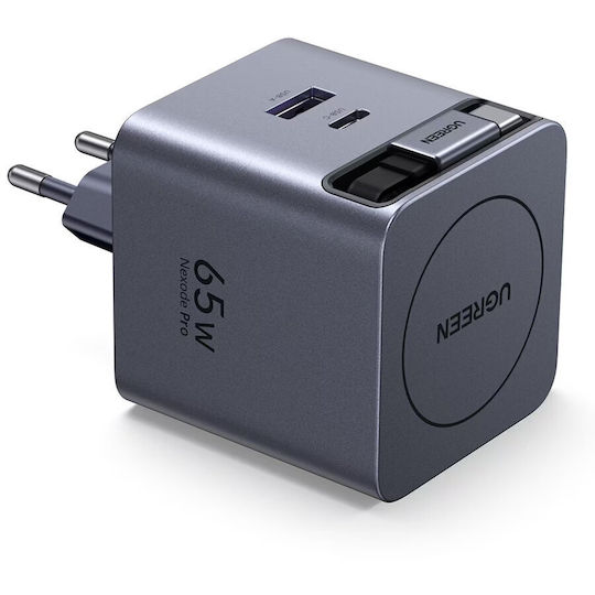 Ugreen Charger with USB-A Port and USB-C Port and Cable USB-C 45W Gray (X614)