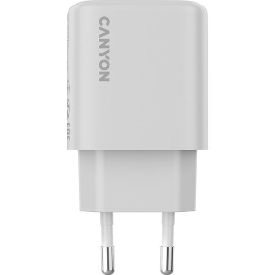 Canyon Φορτιστής με Ενσωματωμένο Καλώδιο με Θύρα USB-C 20W Power Delivery Λευκός (OnCharge 200)