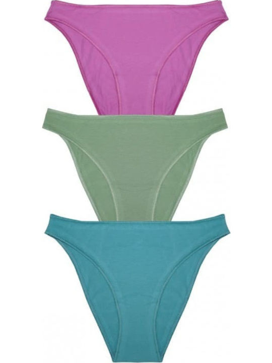 Βαμβακερά Γυναικεία Slip 3Pack Φούξια