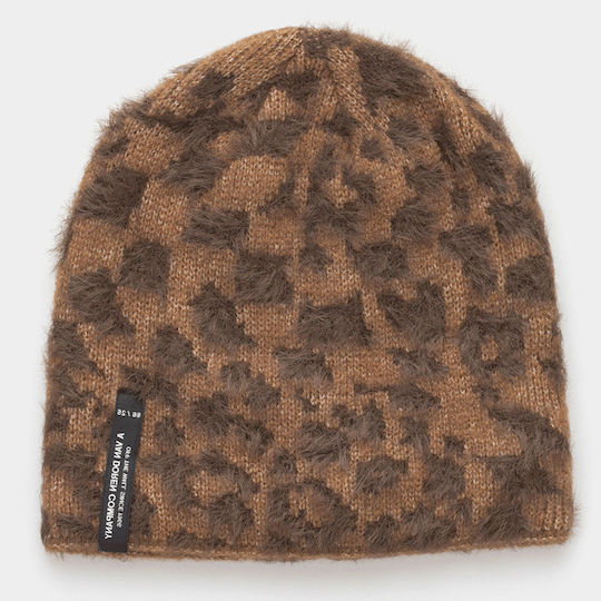 Beanie Unisex Beanie Knitted in Brown color
