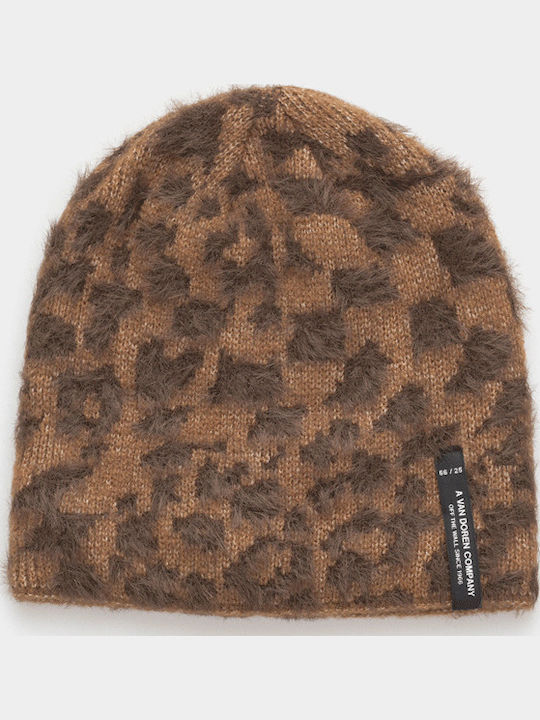 Beanie Unisex Σκούφος Πλεκτός σε Καφέ χρώμα