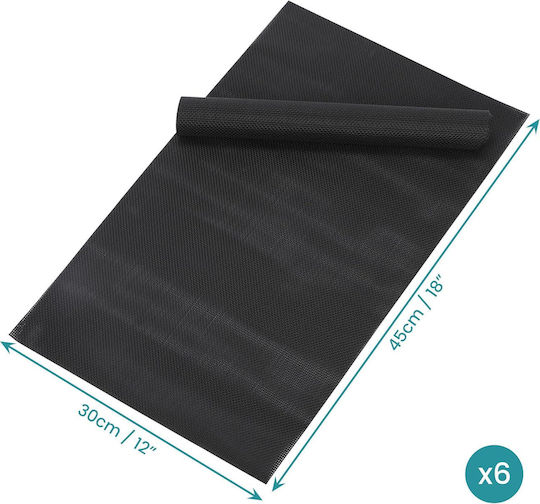 Belle Vous Plastic Placemats Black 44.5x30cm 6pcs