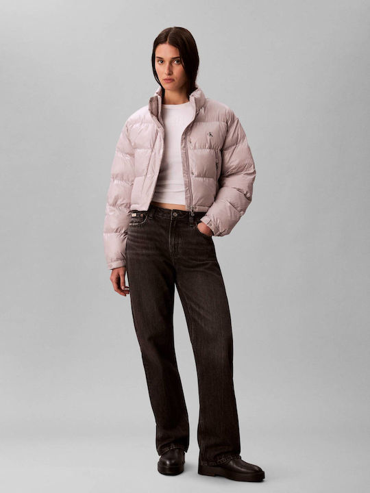 Zuschneiden Damen Puffer Jacke für Winter Rosa