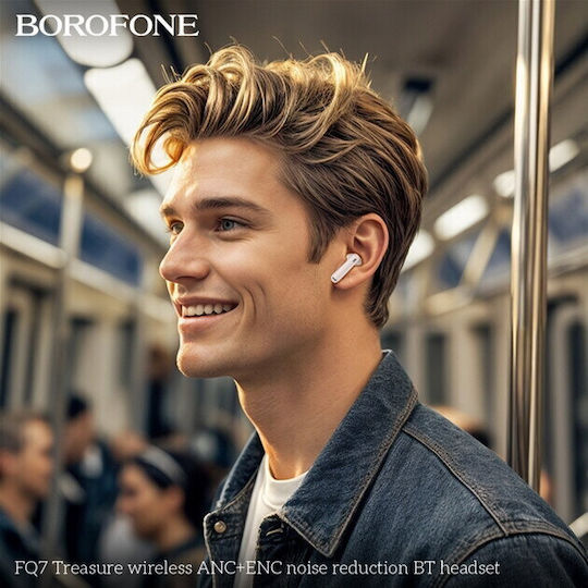 Borofone FQ7 Treasure In-ear Bluetooth Handsfree Ακουστικά με Θήκη Φόρτισης Λευκά
