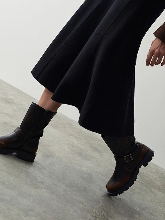 High-waisted Midi Skirt Black