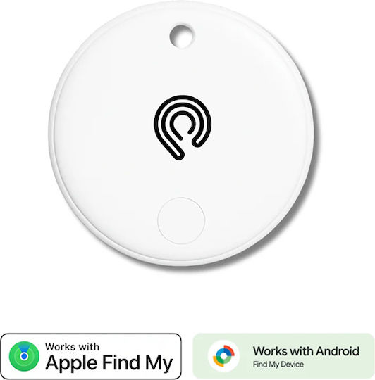 Hyperloq MiniTag Dual Apple Find My & Google Find Hub White