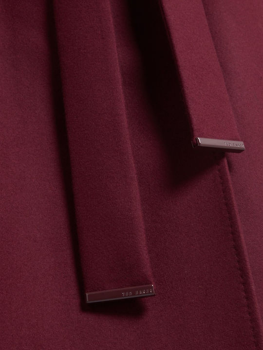 Wool Women's Cherry Coat with Belt