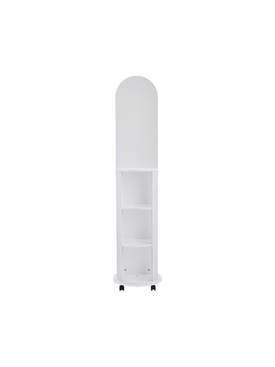 Pakketo Espero Boden- oder Standspiegel mit Gewölbtem Weißem Holzrahmen 170x34cm